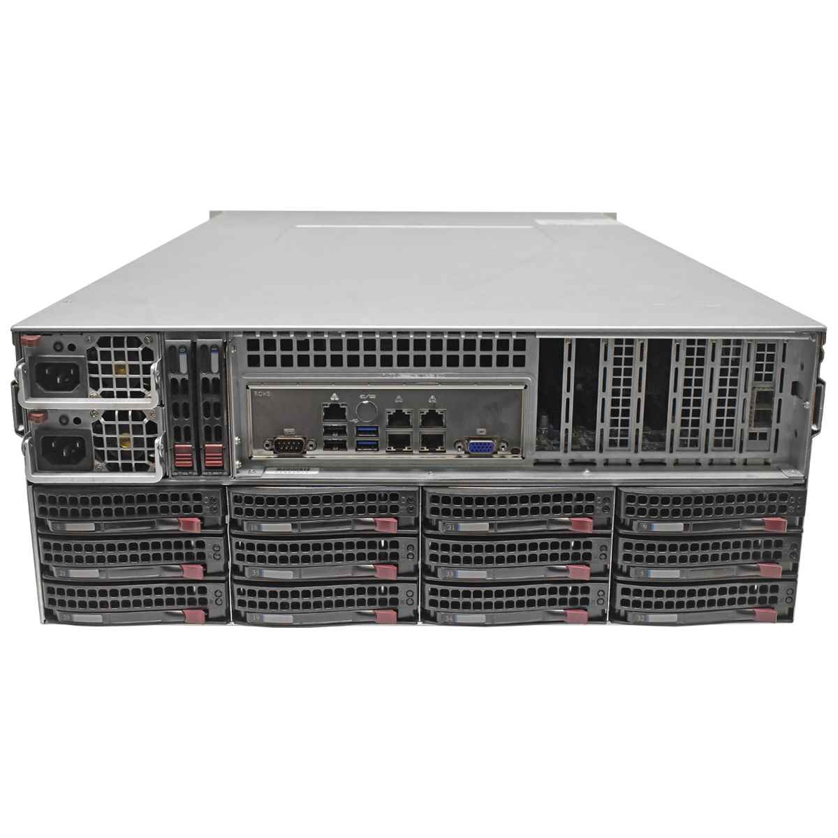 Supermicro CSE-847 X10SRH-CLN4F Rev.1.00A E5-1650 V3 6-Core 128GB RAM PC4 Backplane BPN-SAS3-846EL 1 36Bay 3,5 Supermicro CSE-847 X10SRH-CLN4F Rev.1.00A E5-1650 V3 6-Core 128GB RAM PC4 Backplane BPN-SAS3-846EL 1 36Bay 3,5 36x6TB HDD 12G 216TB