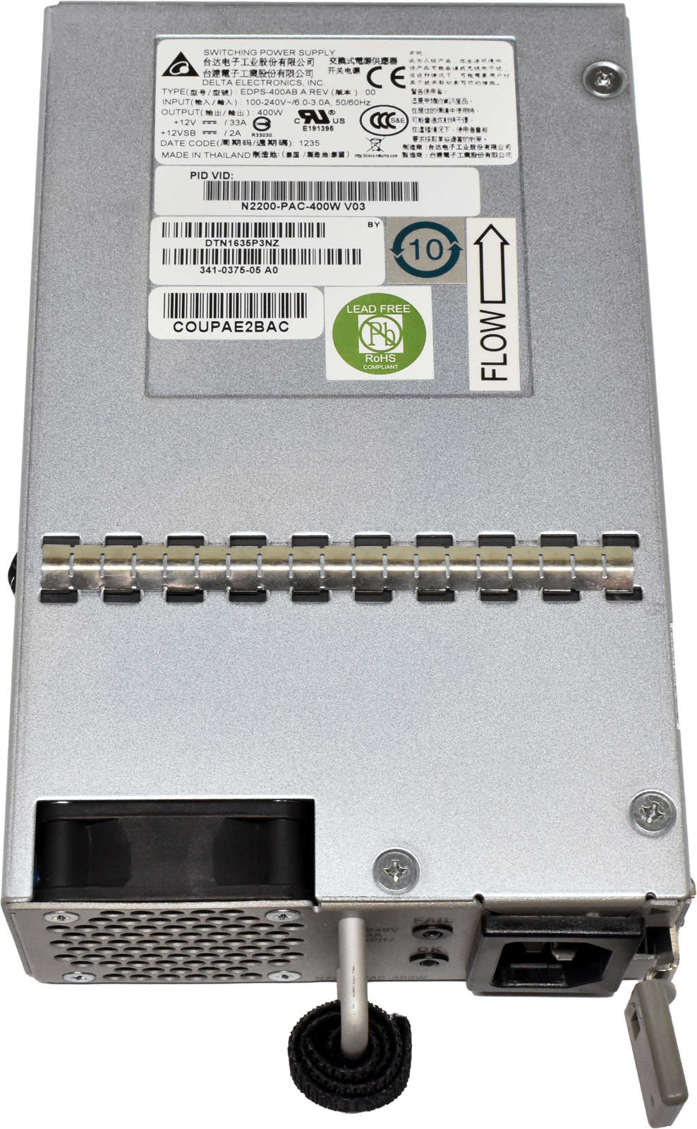 Delta-Power-Supply-Netzteil-N2200-PAC-400W-EDPS-40-003.jpg Delta Power Supply/Netzteil N2200-PAC-400W EDPS-400AB-AB A 341-0375-05 für Nexus 2224TP 2232PP 2248TP