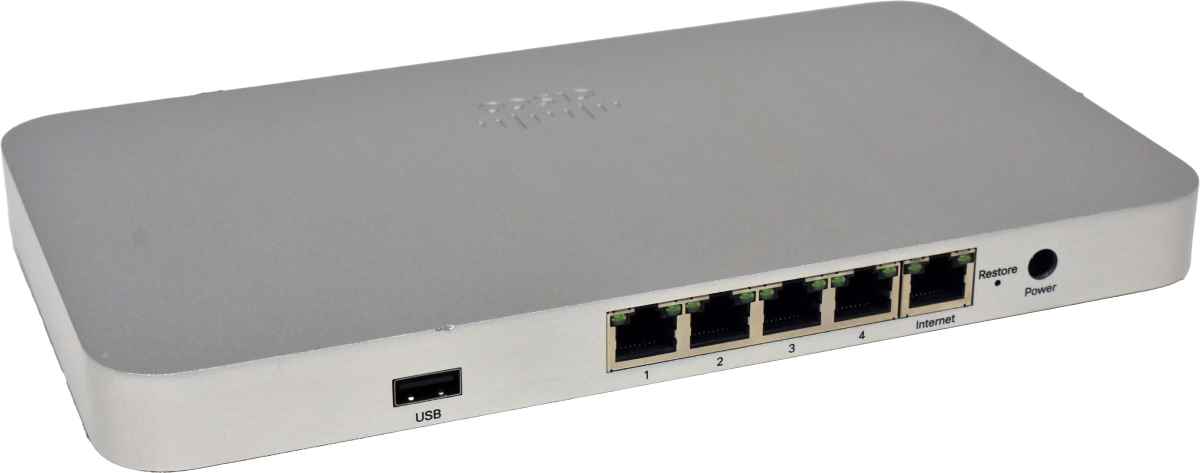 Cisco Meraki MX64-HW 600-32010-B 5-Port RJ-45 GE Cloud Managed Firewall no PSU no Antennas
