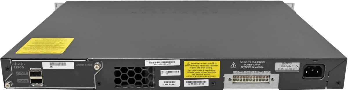 Cisco WS-C2960X-24PS-L 24-Port PoE+ GE Switch 4x SFP GE +Stack Module +Rack Ears