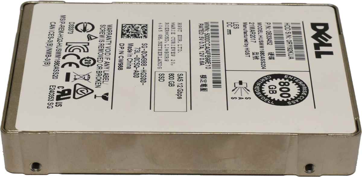 Dell Enterprise Plus 800GB SAS 12G 2.5“ (SSD) HUSMM1680ASS204 0CW988 Dell Enterprise Plus 800GB SAS 12G 2.5“ (SSD) HUSMM1680ASS204 0CW988