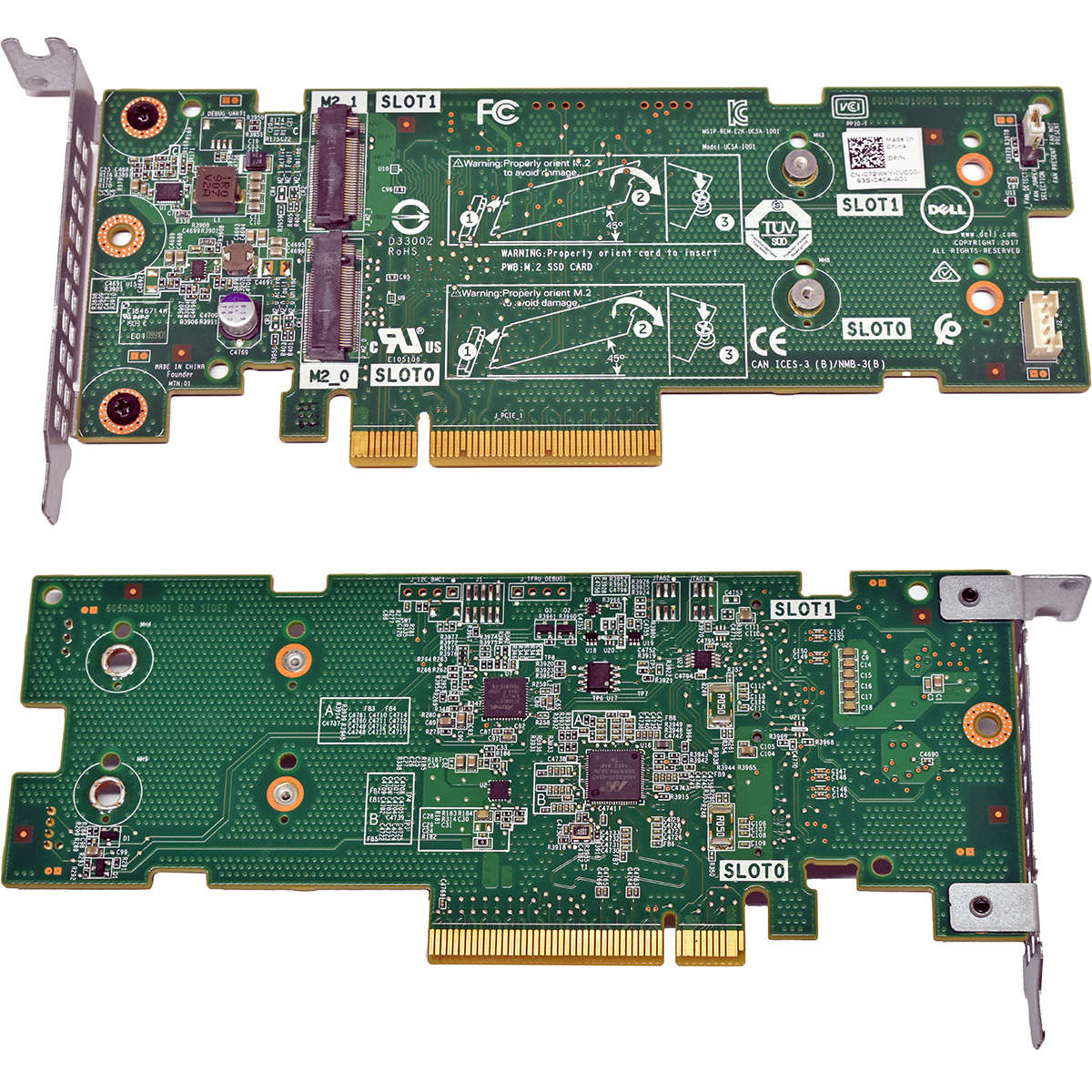 Dell-072WKY-BOSS-SSD-Adapter-Card-PCI-Express-x8-t-006.jpg Dell 072WKY BOSS SSD Adapter Card PCI-Express x8 to 2x M.2 2280 SSD Slots LP