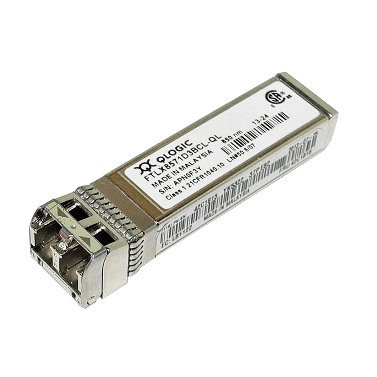 Finisar QLogic FTLX8571D3BCL-QL 10GBASE FC SFP+ SR 850 nm Transceiver 42C1815 Finisar QLogic FTLX8571D3BCL-QL 10GBASE FC SFP+ SR 850 nm Transceiver 42C1815