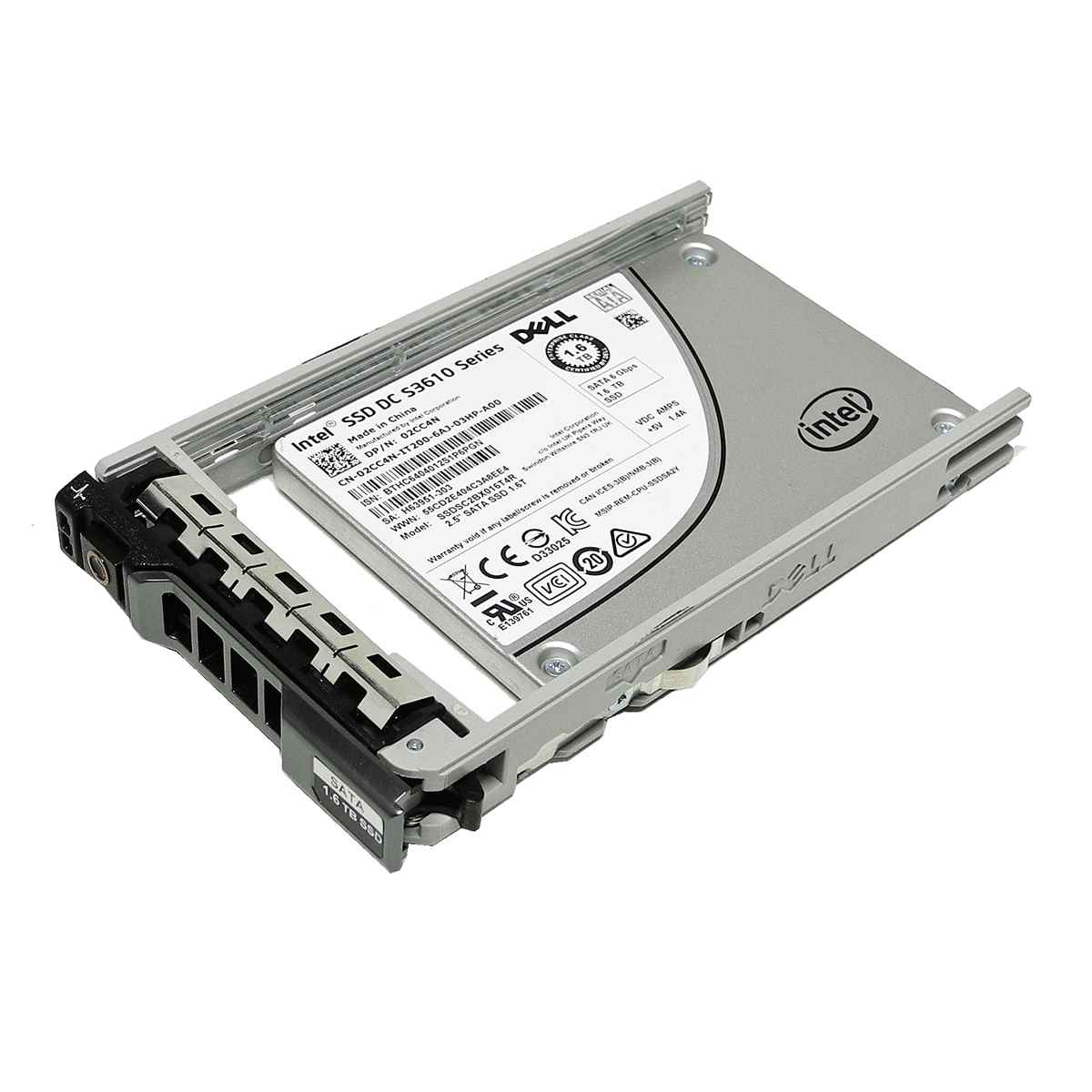 Dell Intel DC S3610 Series 1.6TB 2.5" 6G SATA SSD SSDSC2BX016T4R 02CC4N + Rahmen Dell Intel DC S3610 Series 1.6TB 2.5" 6G SATA SSD SSDSC2BX016T4R 02CC4N + Rahmen