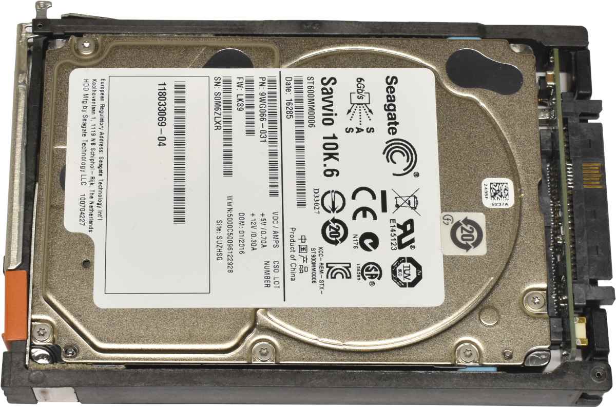 EMC Seagate 600GB 2.5" 10K 6G SAS HDD Festplatte ST600MM0006 9WG066-031 mit EMC Rahmen