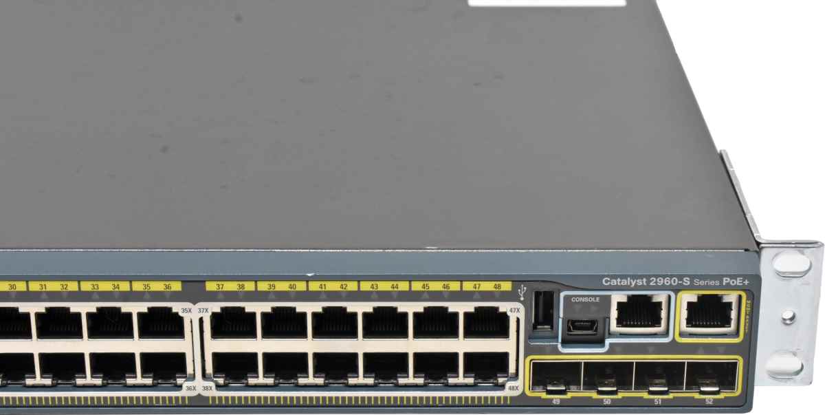 Cisco Catalyst WS-C2960S-48LPS-L 48-Port RJ-45 PoE GE Switch 4x SFP +Stack Module +Rack Ears