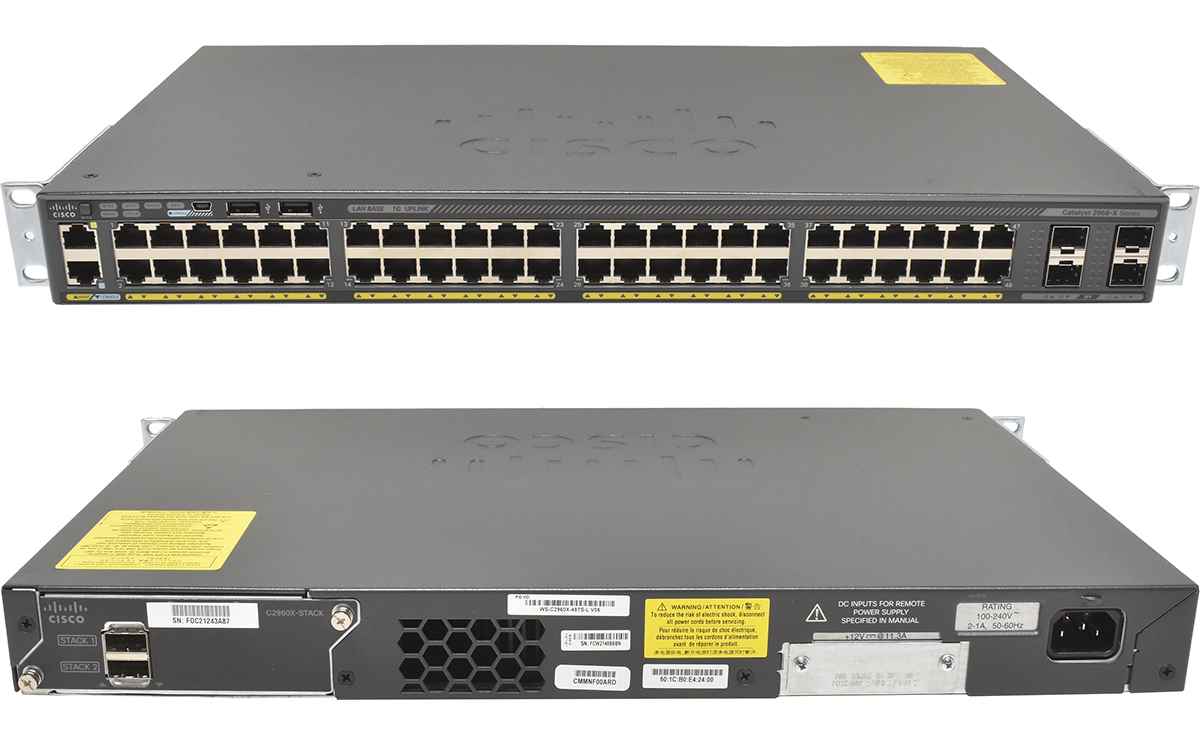 Cisco WS-C2960X-48TS-L 48-Port RJ-45 GE 4x SFP GE +Stack Module +Rack Ears