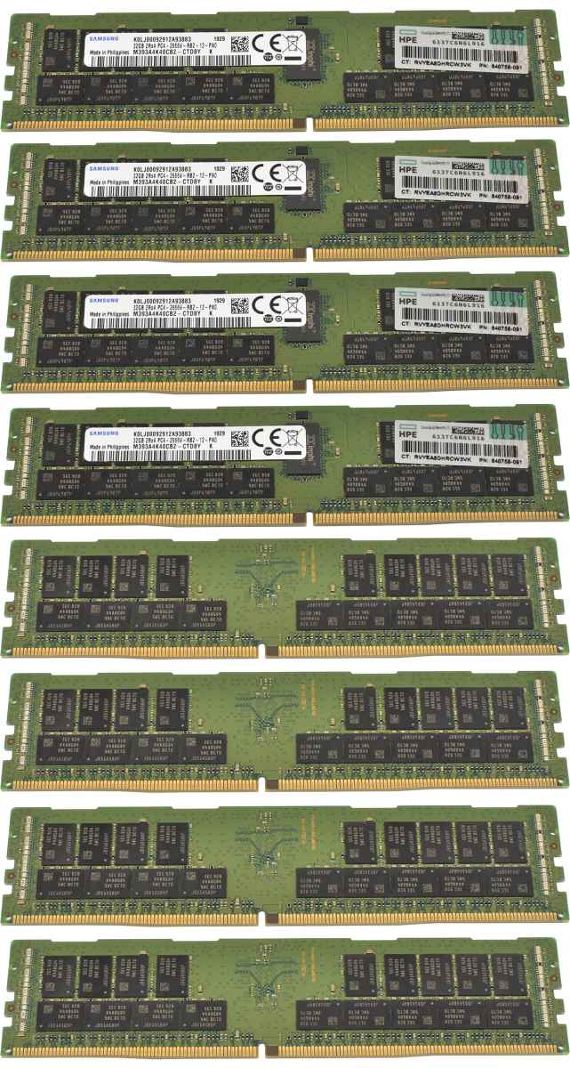 256GB HP Samsung 8x32GB 2Rx4 PC4-2666V DDR4 RAM M393A4K40CB2-CTD 840758-091 G10 256GB HP Samsung 8x32GB 2Rx4 PC4-2666V DDR4 RAM M393A4K40CB2-CTD 840758-091 G10