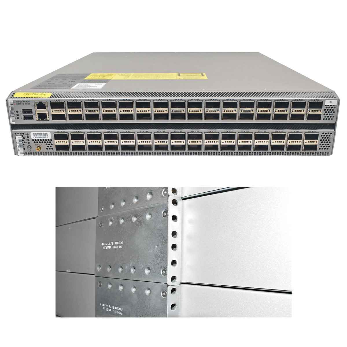 Cisco Nexus N3K-C3164Q-40GE 64-Port 40G QSFP+ 2U Ethernet Switch +Rack Ears Cisco Nexus N3K-C3164Q-40GE 64-Port 40G QSFP+ 2U Ethernet Switch +Rack Ears