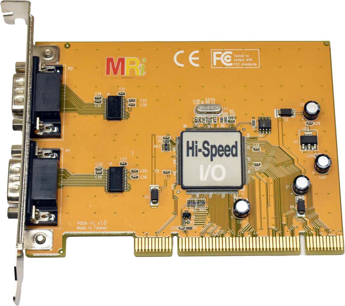 MRi MRI-PCIDS1 Dual-Port DB-9 RS232 Serial Adapter Card PCI 2.2 PCI-X FP