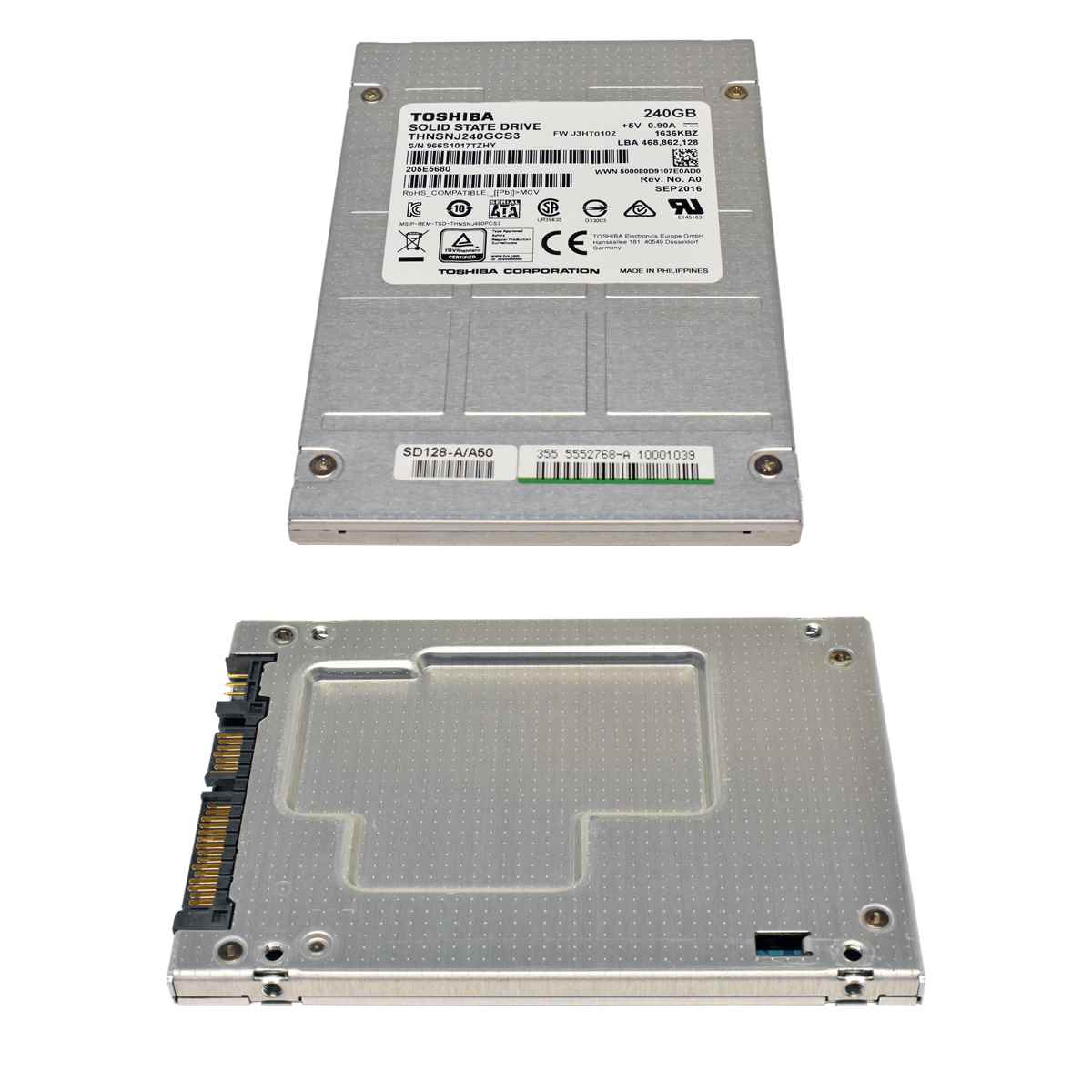 Toshiba 240GB THNSNJ240GCS3 J3HT0102 2.5 Zoll SATA 6G SSD