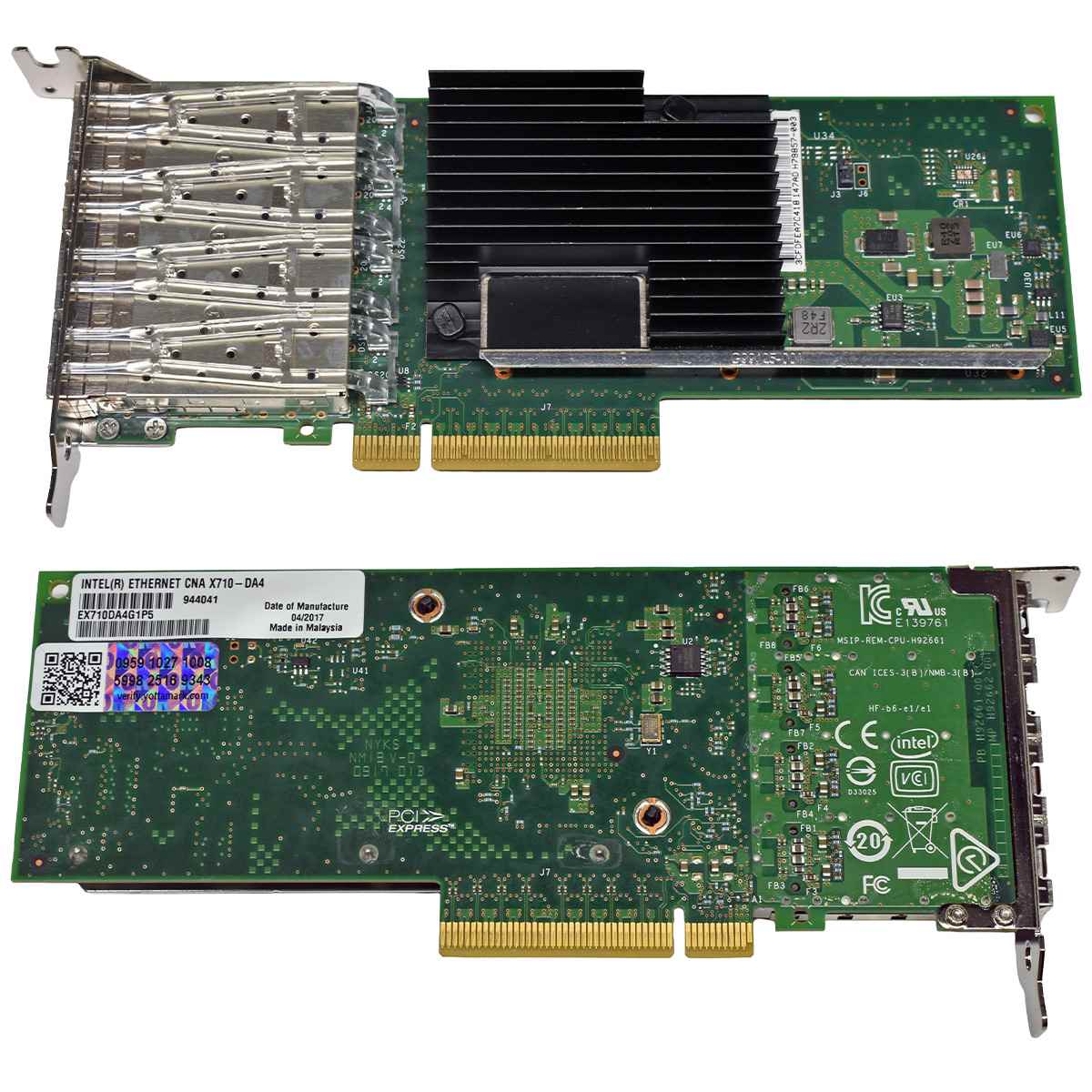 Intel X710-DA4 EX710DA4G1P5 944041 4-Port 10G PCIe 3.0 x8 Server Adapter LP Intel X710-DA4 EX710DA4G1P5 944041 4-Port 10G PCIe 3.0 x8 Server Adapter LP