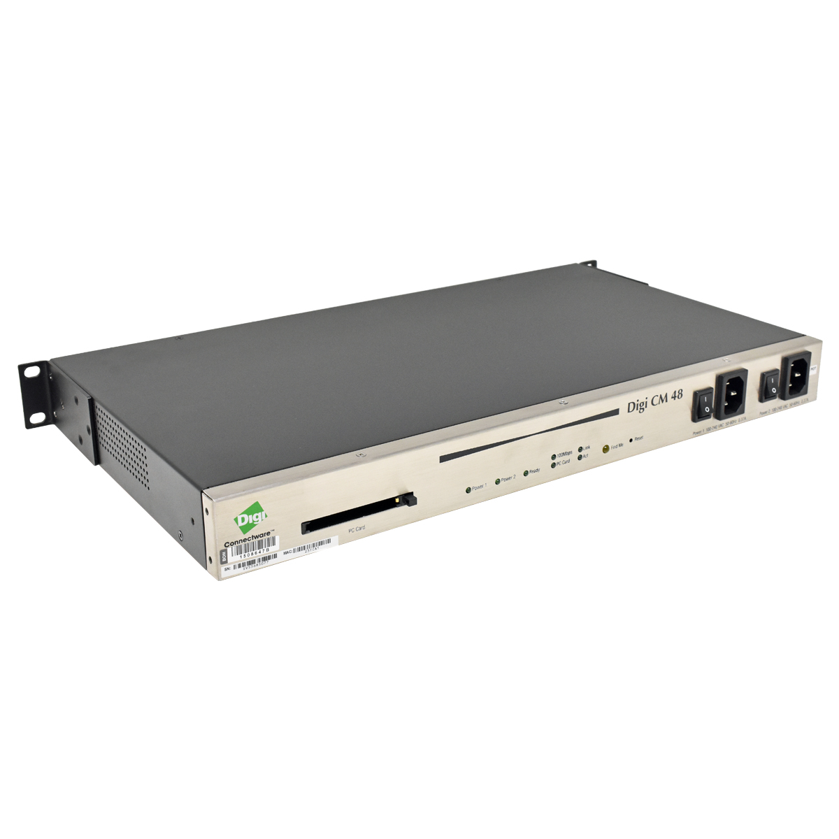 Digi CM 48 Dual Power 50001856-01 50000687-02 48-Port Console Server +Rack Ears