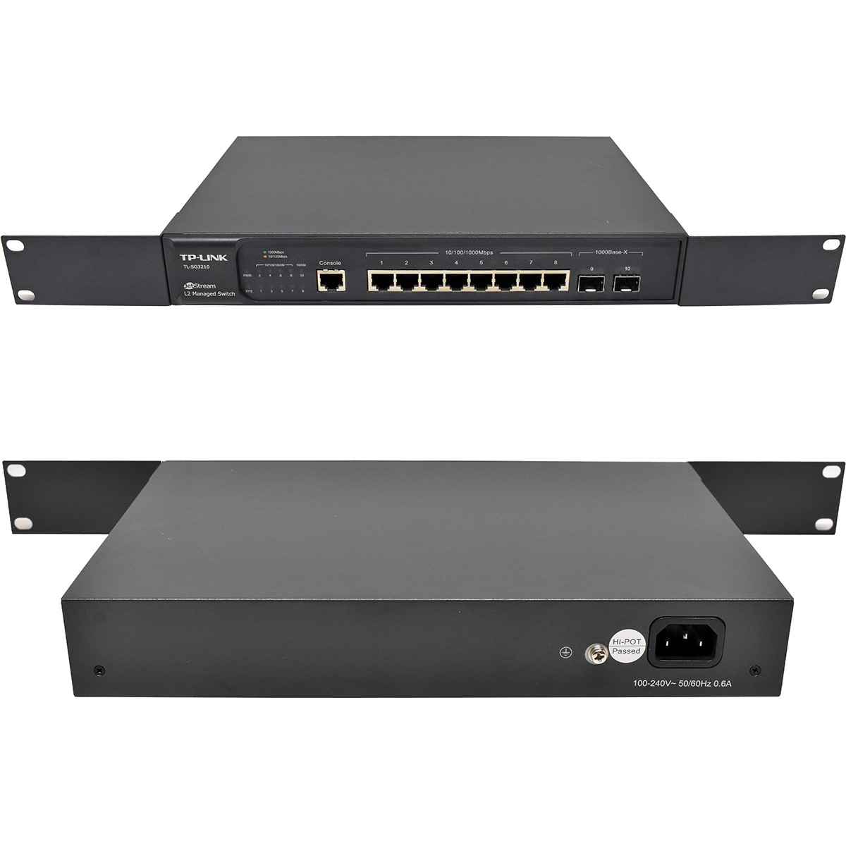 TP-Link TL-SG3210 JetStream 8-Port RJ-45 GE L2 Managed Switch 2x SFP Rack Ears