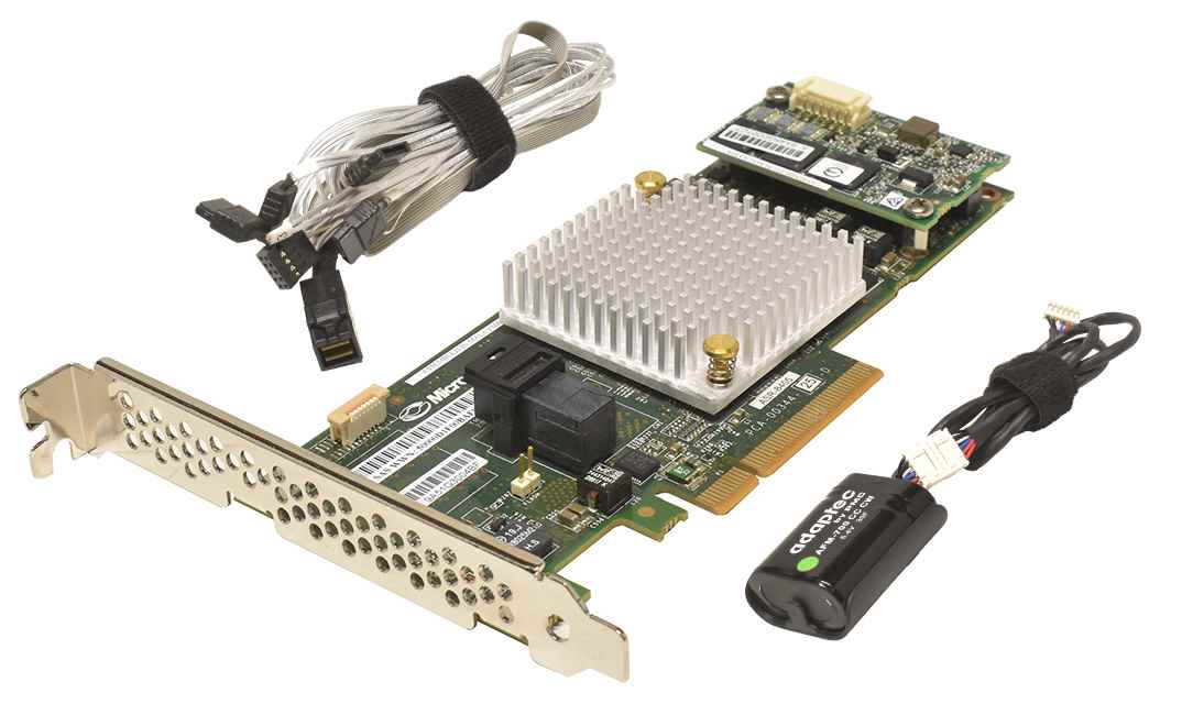 Adaptec ASR-8405 Raid Controller 12Gb/s PCIe x8 1GB mit BBU + 4x SATA/SAS Kabel