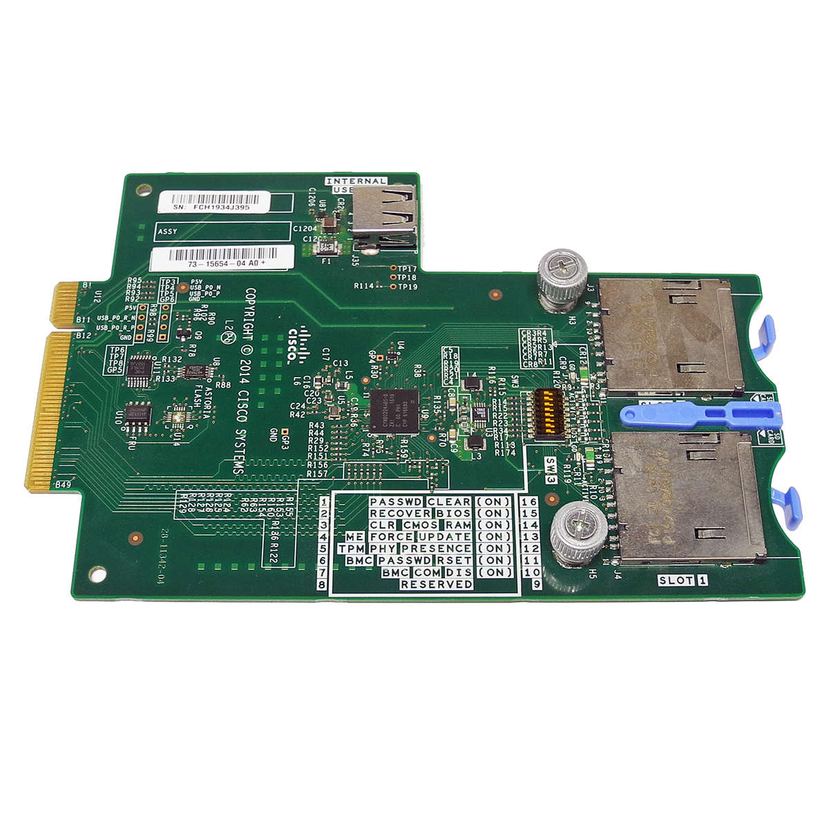 Cisco-73-15654-04-A0-Memory-Card-Connector-USB-2x-003.jpg Cisco 73-15654-04 A0+ Memory Card Connector USB 2x FCI SD Card für UCS C460 M4