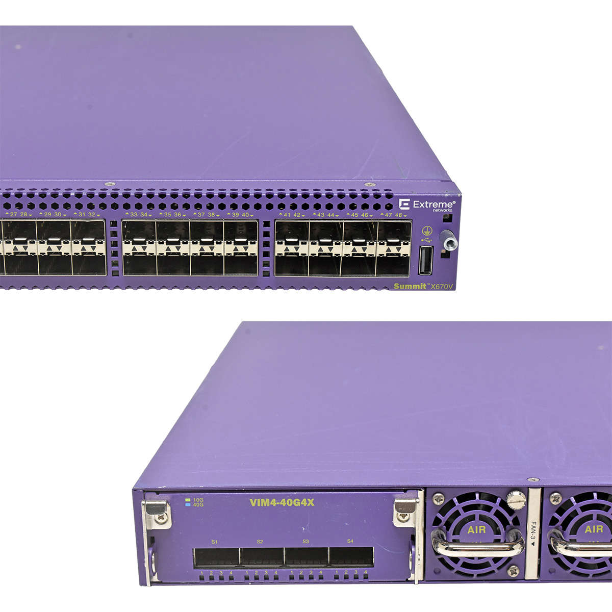 Extreme-Summit-X670V-48x-BF-17102-48-Port-SFP-10GE-006.jpg Extreme Summit X670V-48x-BF 17102 48-Port SFP+ 10GE Switch +VIM4 Module