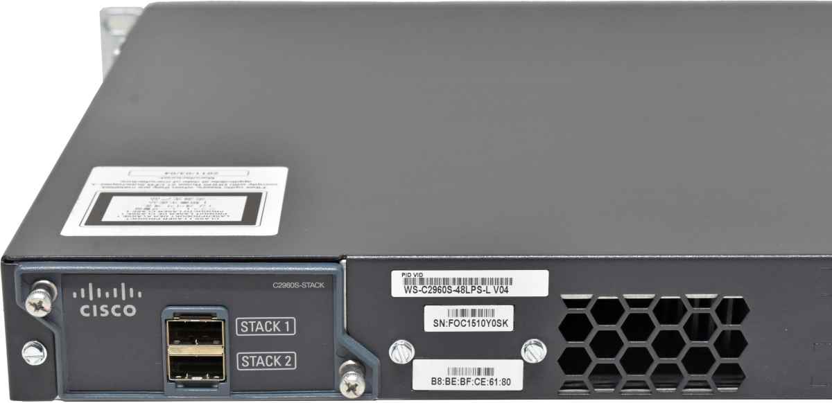 Cisco Catalyst WS-C2960S-48LPS-L 48-Port RJ-45 PoE GE Switch 4x SFP +Stack Module +Rack Ears