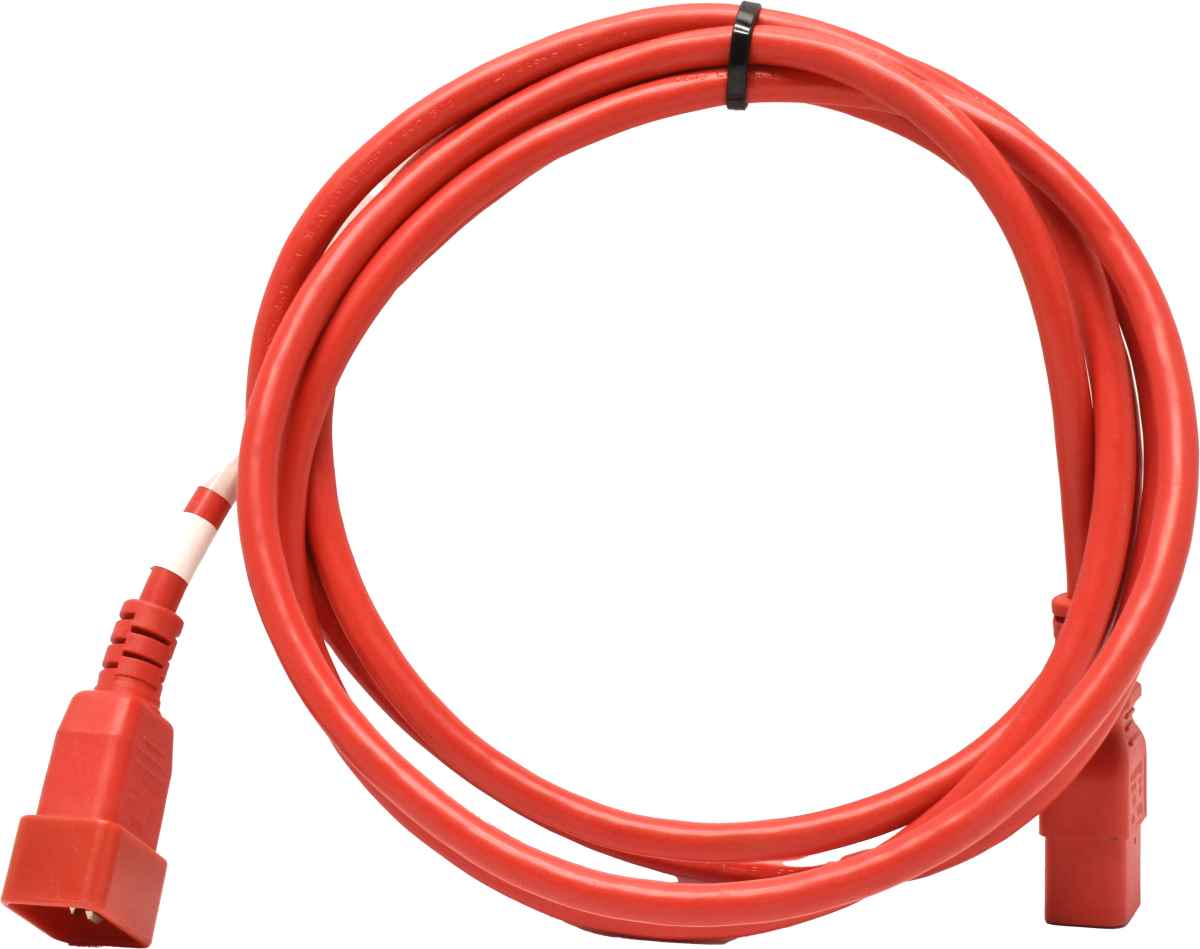 100 xYung Netzkabel C19 C20 Power Kabel -ROT 3m 16A 250V Verlängerung RPC20C19RD10