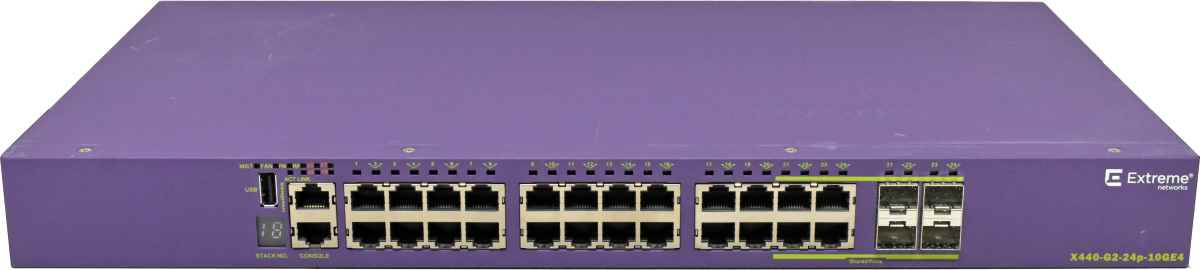 Extreme Summit X440-G2-24p-10GE4 24-Port PoE+ GE Switch 4+4 SFP/SFP+ Extreme Summit X440-G2-24p-10GE4 24-Port PoE+ GE Switch 4+4 SFP/SFP+