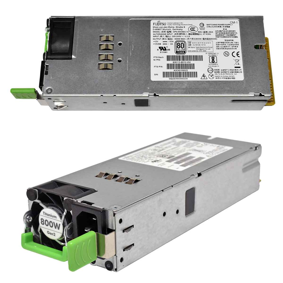 Fujitsu Delta 800W Power Supply DPS-800AB-2 A A3C40169522 S26113-E615-V50 for Primergy RX200 TX300S8 RX2540