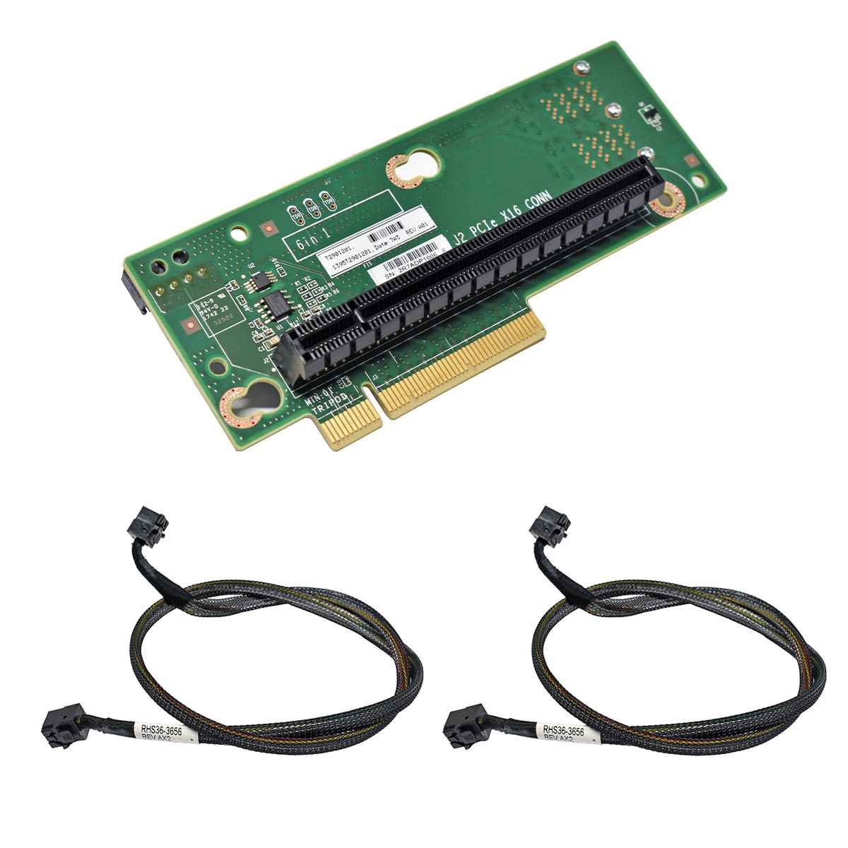 ZT Systems Riser Card T29011201 PCIe x16 - 2x MiniSAS HD SFF-8643 +Cable for Server Storage Z17C31601B