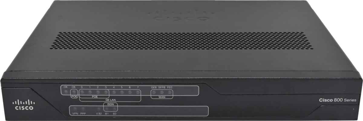 Cisco C891F-K9 8-Port RJ-45 GE 4x PoE integrated Services Router +SFP +WAN +ISDN no PSU