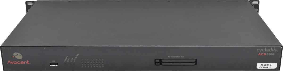Avocent Cyclades ACS6016 16-Port Advanced Console Server 520-570-513 +PC Card Slot Avocent Cyclades ACS6016 16-Port Advanced Console Server 520-570-513 +PC Card Slot