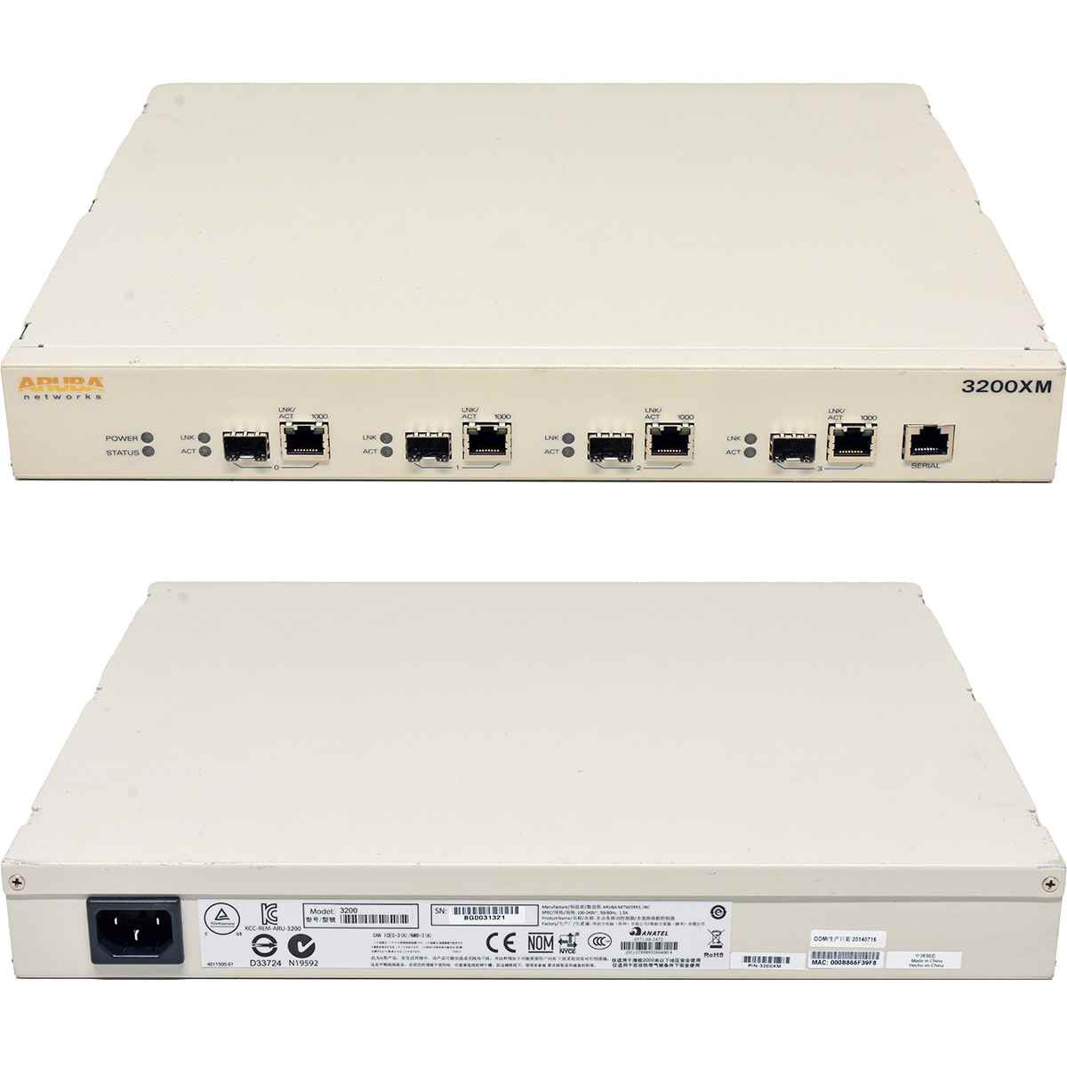 Aruba 3200 3200XM Mobility Controller Wireless LAN Controller Aruba 3200 3200XM Mobility Controller Wireless LAN Controller