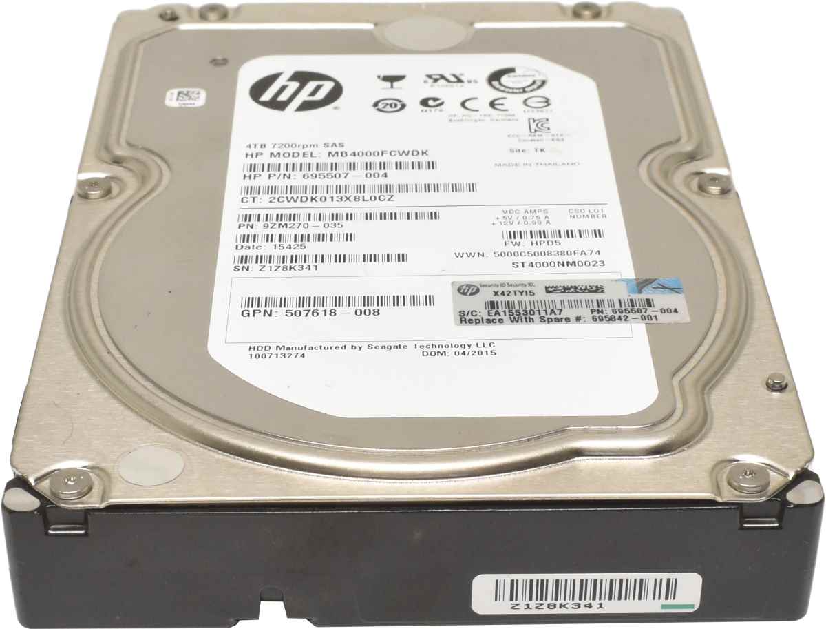 HP 4TB 3.5" 7.2K 6Gb/s SAS HDD Festplatte MB4000FCWDK 507618-008 695507-004 HP 4TB 3.5" 7.2K 6Gb/s SAS HDD Festplatte MB4000FCWDK 507618-008 695507-004