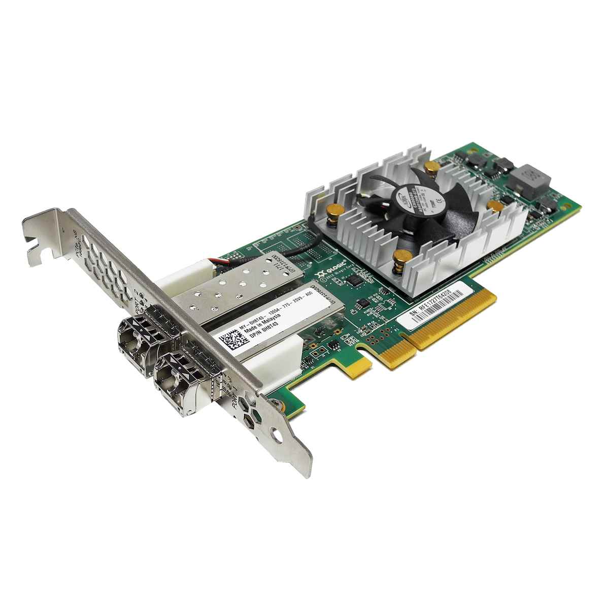 QLogic QLE2662-Dell Dual-Port 16Gb PCIe x8 FC Server Adapter 0H8T43 FP +2x GBICs HP QLogic SN1000Q QLE2662-HP Dual-Port 16Gb PCIe x8 FC Server Adapter QW972A FP +2x GBICs 669765-001 699765-001