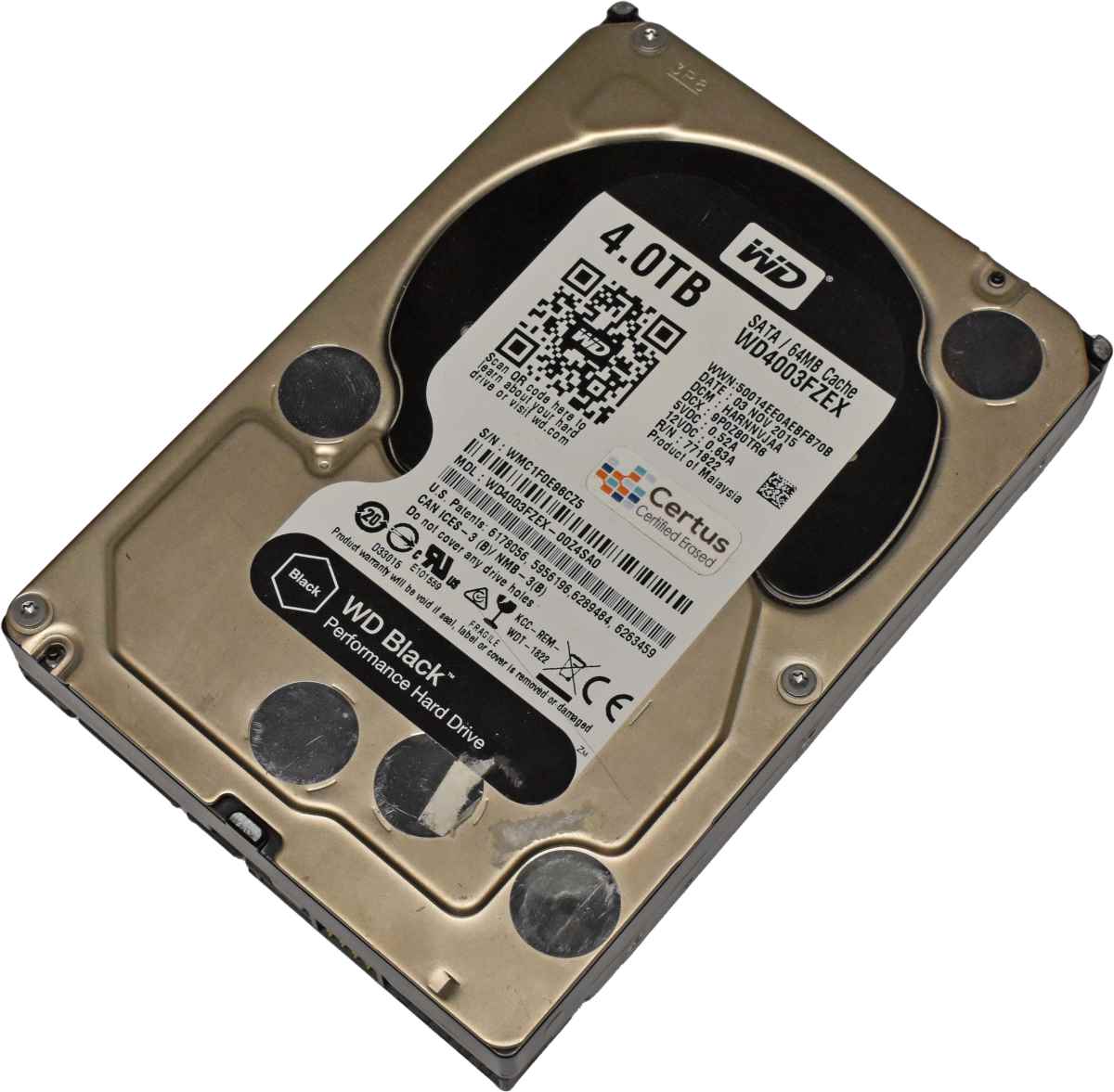 Western Digital HDD Festplatte 4TB 3.5" 7,2K SATA 6G WD4003FZEX