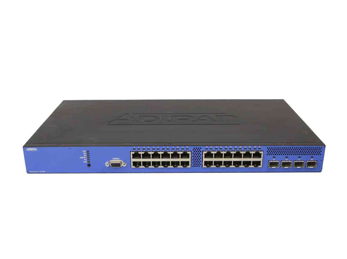 Adtran-NetVanta-1544P-1702545G2-24-Port-PoE-GE-Swi-001.jpg Adtran NetVanta 1544P 1702545G2 24-Port PoE+ GE Switch 4x SFP