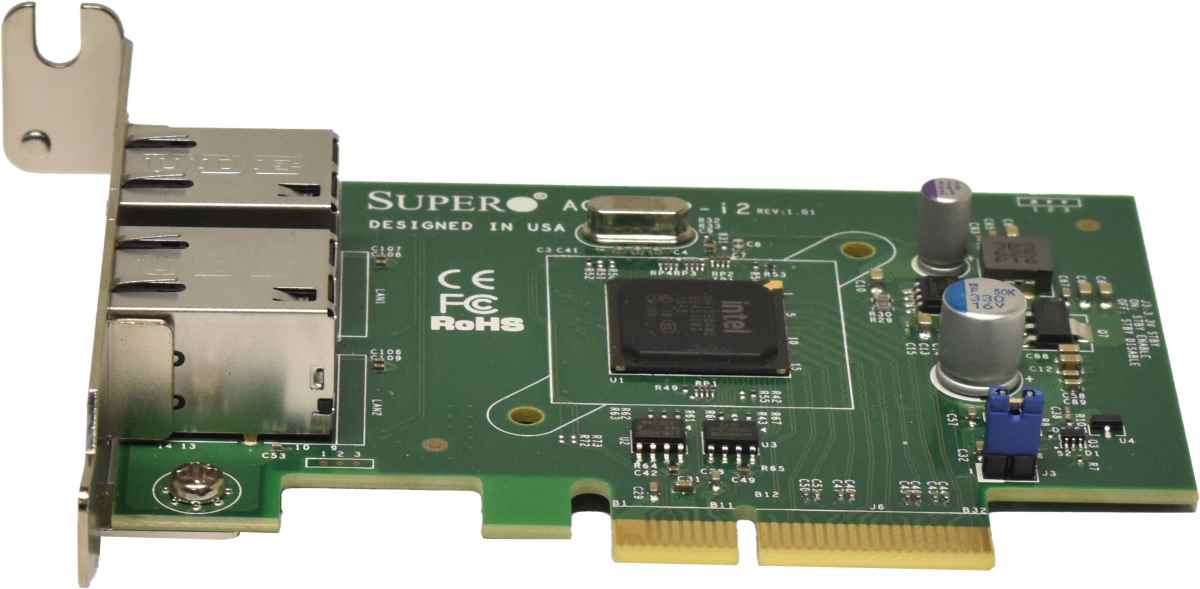SUPERMICRO AOC-SGP- i2  Dual-Port PCIe x4 Gigabit Ethernet Network Adapter LP