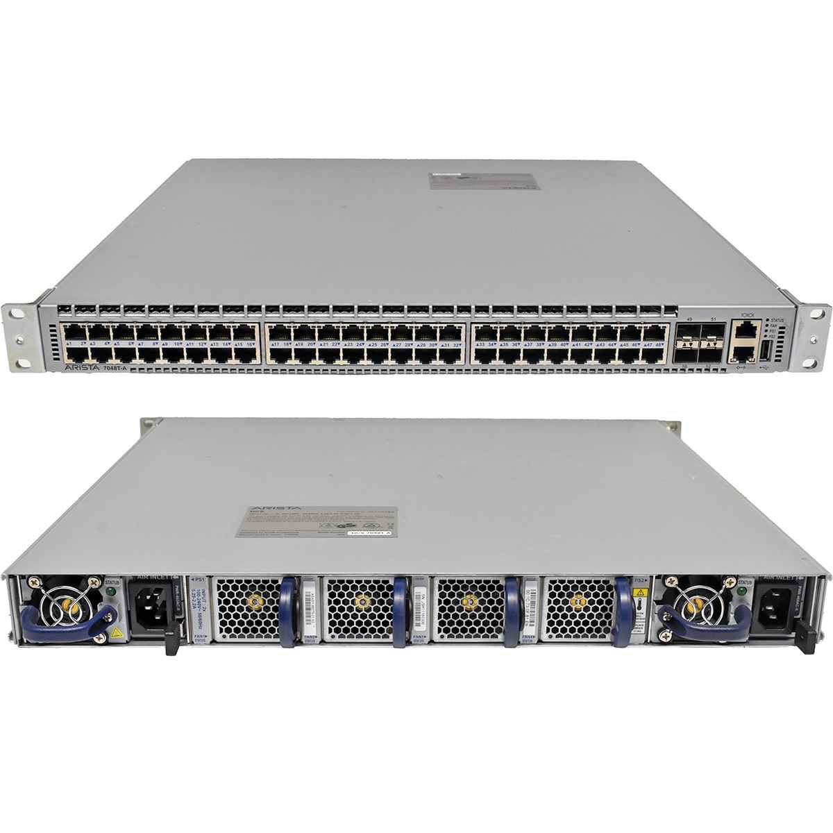 Arista DCS-7048T-A 48-Port RJ-45 GE Switch 4x 10G SFP+ 2 Mini GBICs Arista DCS-7048T-A 48-Port RJ-45 GE Switch 4x 10G SFP+ Rack Ears