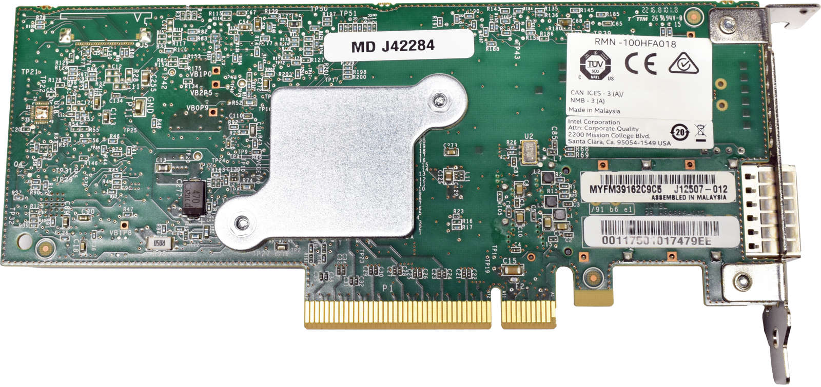 Intel-J12507-012-RMN-100HFA018-Single-Port-100G-QS-004.jpg Intel J12507-012 RMN-100HFA018 Single Port 100G QSFP28 PCIe x8 Omni Path HFA