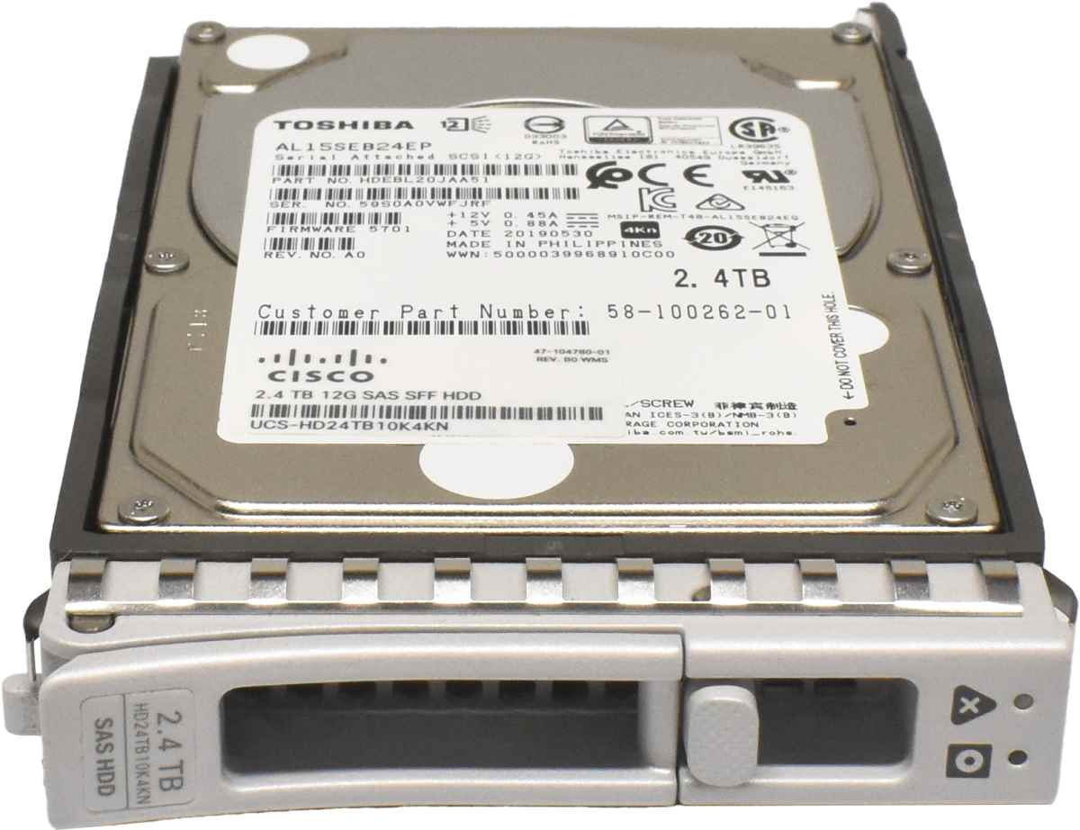 Cisco Toshiba 2.4TB 2.5" 10K 12G SAS SFF HDD Festplatte AL15SEB24EP UCS-HD24TB10K4KN Cisco Toshiba 2.4TB 2.5" 10K 12G SAS SFF HDD Festplatte AL15SEB24EP UCS-HD24TB10K4KN