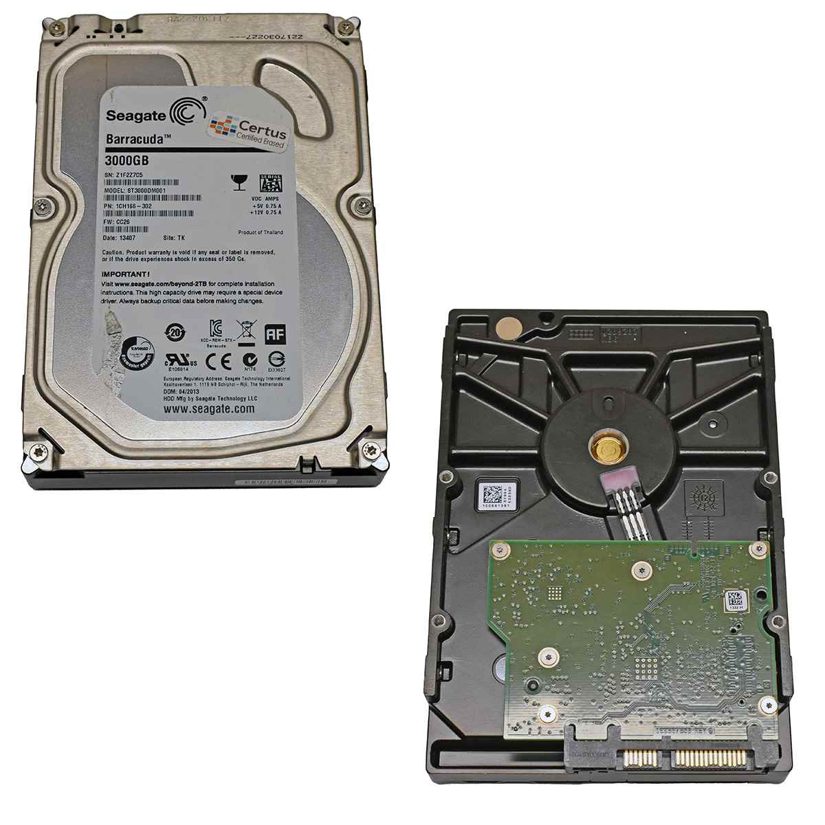 Seagate 3TB 3.5Zoll 7.2k 6Gb/s 64MB Cache SATA HDD ST3000DM001 Seagate 3TB 3.5Zoll 7.2k 6Gb/s 64MB Cache SATA HDD ST3000DM001