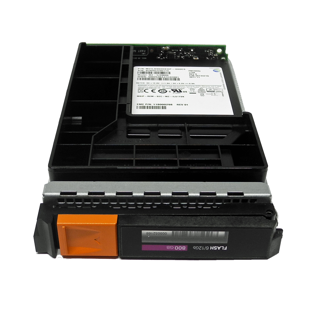 EMC Flash 6/12Gb 800GB Samsung SSD 2.5“ SAS 12G in 3.5“ Rahmen 005052168 DD9300