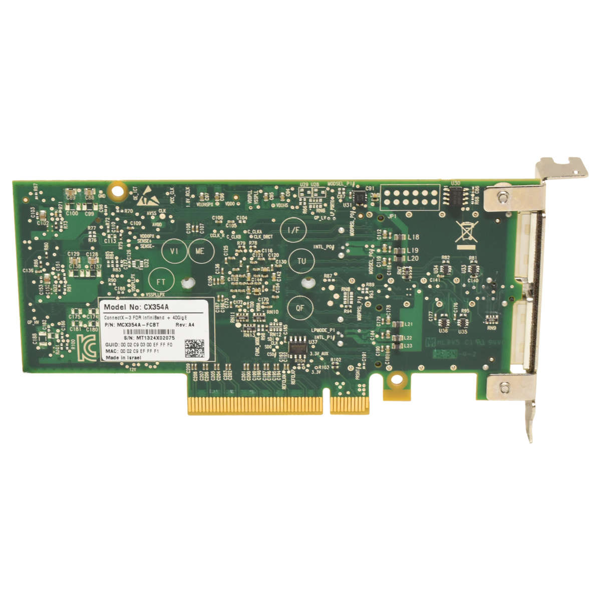 Oracle-Mellanox-CX354A-ConnectX-3-FDR-InfiniBand-4-005.jpg Oracle Mellanox CX354A ConnectX-3 FDR InfiniBand+ 40Gbs Dual Port PCIe x8 Netzwerkkarte LP
