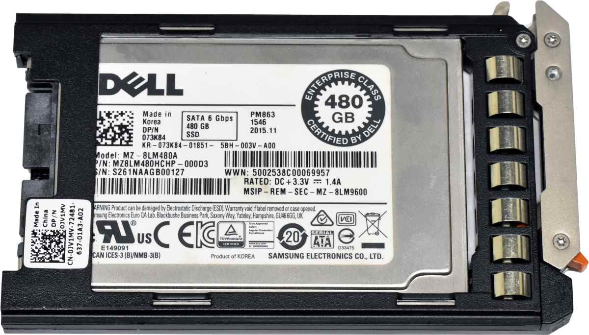 Dell Samsung PM863 480GB 073K84 MZ-8LM480A 1.8" 6G SATA SSD PowerEdge M830 M630 M430 Blade