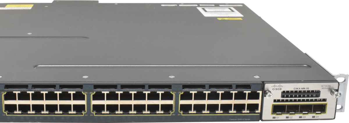 Cisco WS-C3560X-48T-S 48-Port RJ-45 GE Switch 1x PSU + C3KX-NM-1G Rack Ears