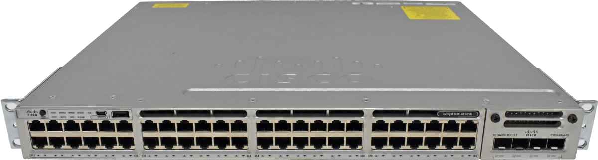 Cisco Catalyst WS-C3850-48U-S 48-Port UPoE GE Switch + Module C3850-NM-4-1G 1x PSU Rack Ears
