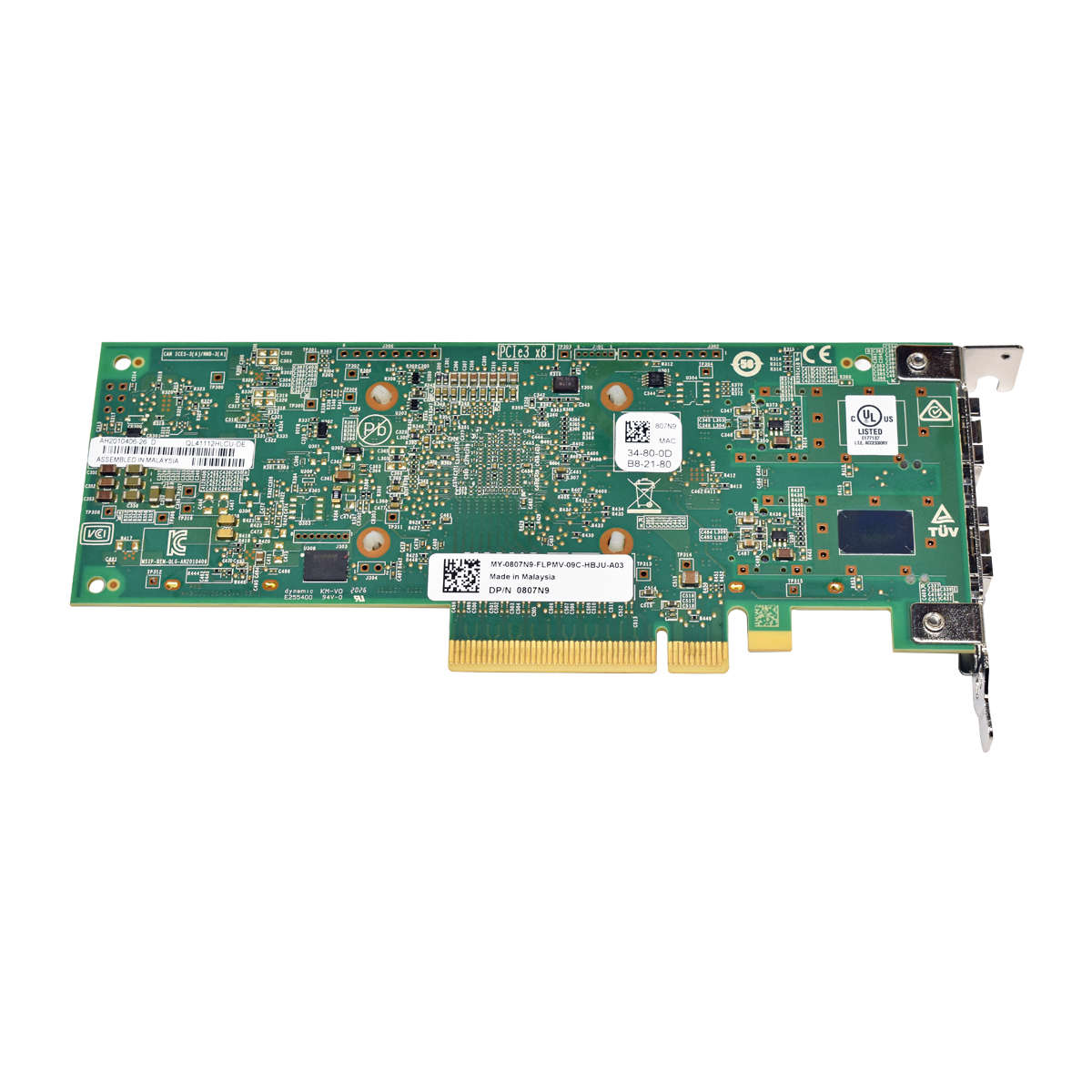 Dell QLogic 0807N9 QL41112 Dual-Port 10G SFP+ NIC PCIe x8 LP +2 Mini GBICs