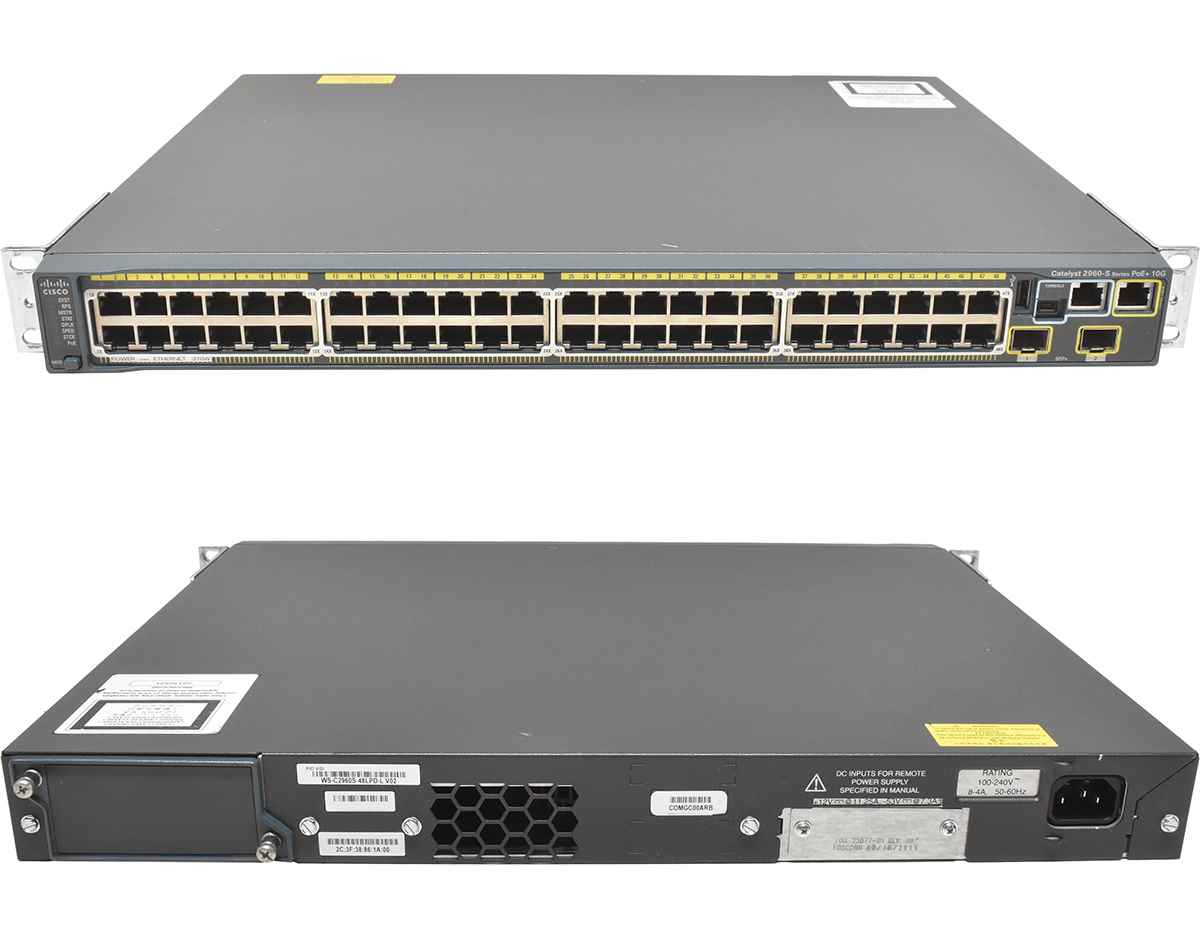Cisco WS-C2960S-48LPD-L 48-Port PoE+ RJ-45 GE 2-Port SFP+ 10G Rack Ears Cisco WS-C2960S-48LPD-L 48-Port PoE+ RJ-45 GE 2-Port SFP+ 10G Rack Ears