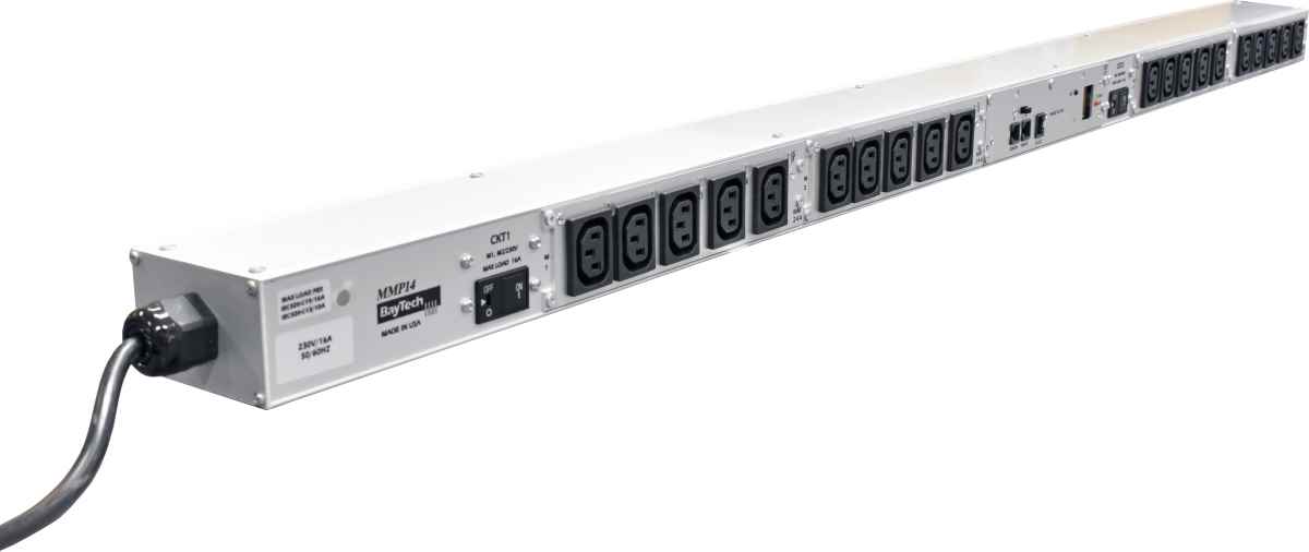 BayTech MMP14 Rack PDU Metered Single-Phase Null HE 16A 230V 20x C13 BayTech MMP14 Rack PDU Metered Single-Phase Null HE 16A 230V 20x C13