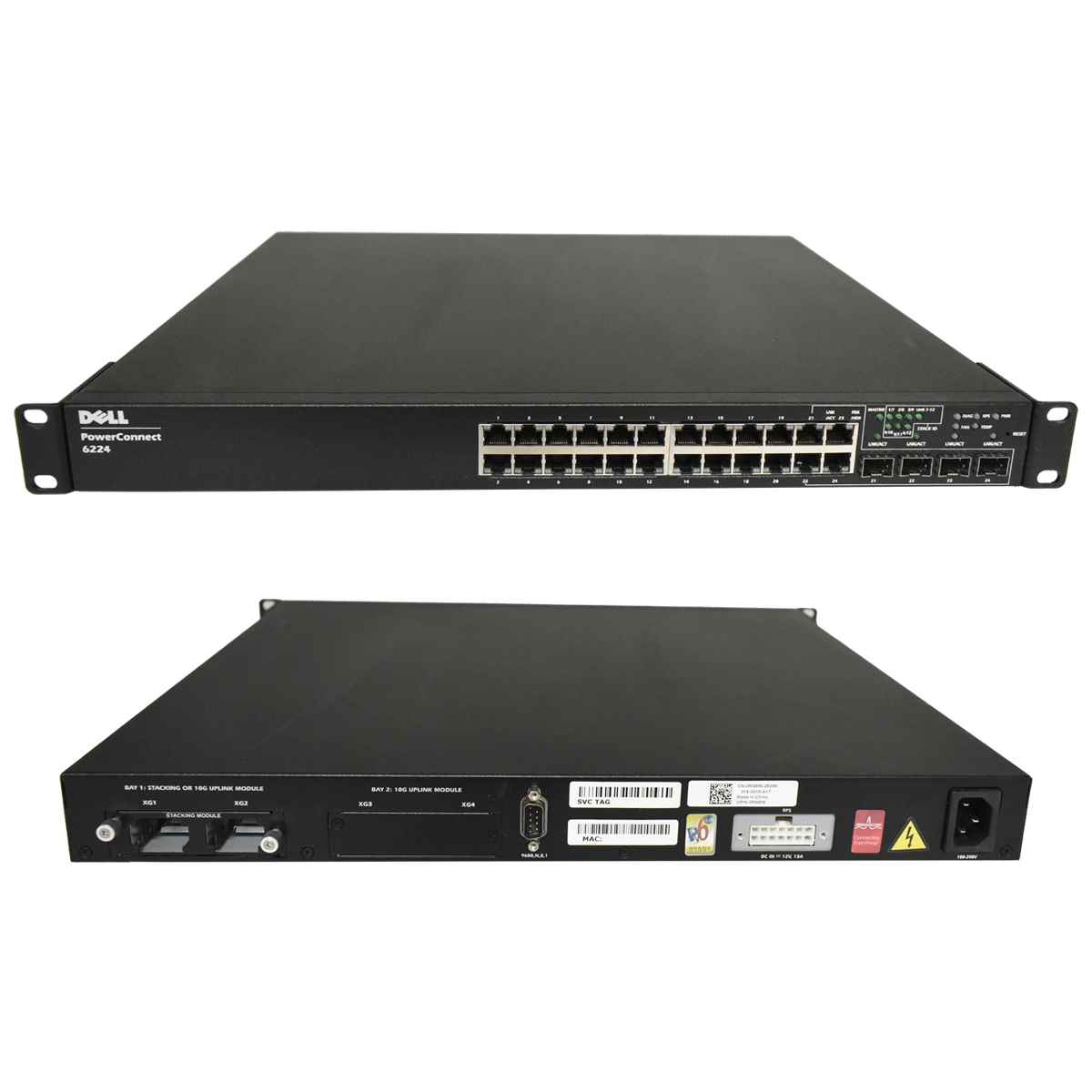 Dell PowerConnect 6224 24-Port 10/100/1000 Port 4x SFP Combo 0RN856 Dell PowerConnect 6224 24-Port 10/100/1000 Port 4x SFP Combo 0RN856