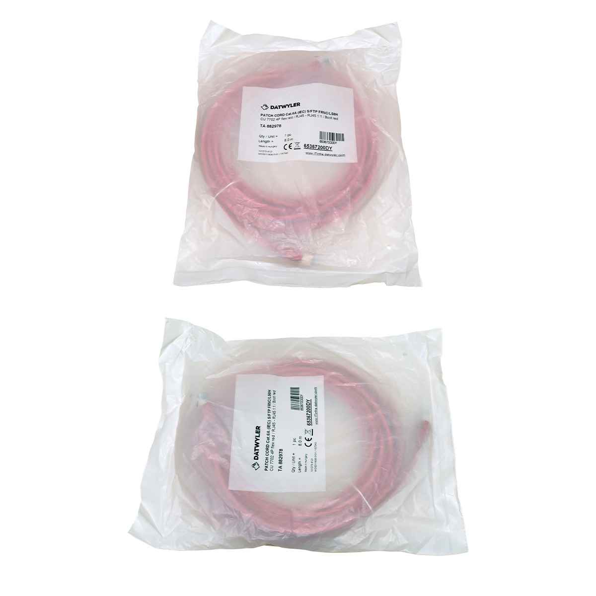 Dätwyler 8m 65367200DY Copper Patch Cord RJ-45 Cat.6A IEC red NEW NEU