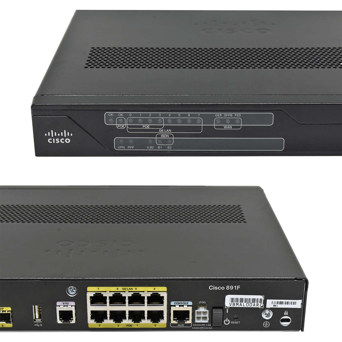 Cisco-C891F-K9-8-Port-RJ-45-GE-4x-PoE-integrated-S-006.jpg Cisco C891F-K9 8-Port RJ-45 GE 4x PoE integrated Services Router +SFP +WAN +ISDN no PSU