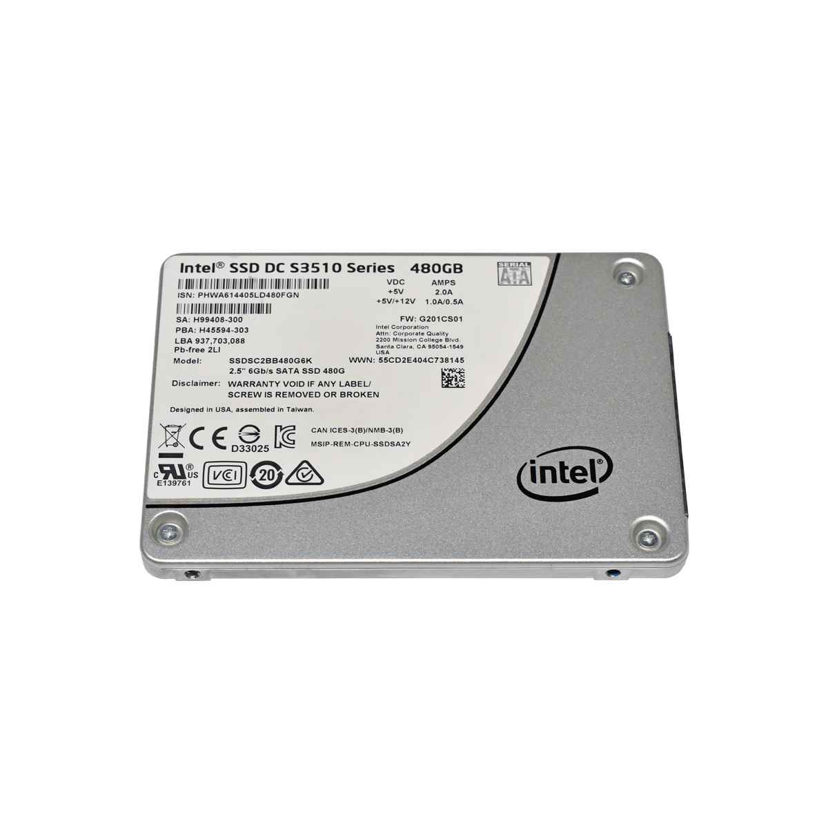 Intel SSDSC2BB480G4 SSD DC S3550 Series 480GB 2.5" 6G SATA Intel SSDSC2BB480G4 SSD DC S3550 Series 480GB 2.5" 6G SATA